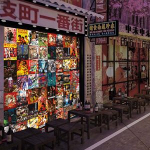 Hẻm bia hong kong sử dụng decal dán tường hong kong Stickeraz